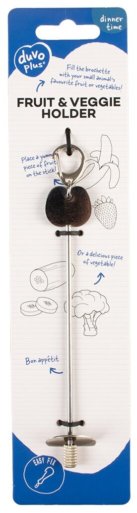 Держатель овощей и фруктов для грызунов DUVO+ , металлический, 18x2.5x2.5см (Бельгия) - фотография № 3