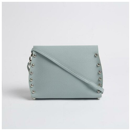 Сумка-мессенджер, отдел на клапане, наружный карман, длинный ремень, цвет голубой