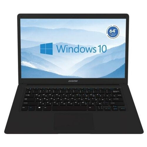 Ноутбук Digma EVE 14 C414 Celeron N3350 4Gb eMMC128Gb Intel HD Graphics 500 14 IPS FHD 1920x1080 Windows 10 Home Single Language 64 grey space WiFi 1590800₽