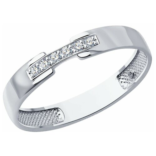 Обручальное кольцо SOKOLOV Diamonds из белого золота с бриллиантами 1110217-3, размер 16.5