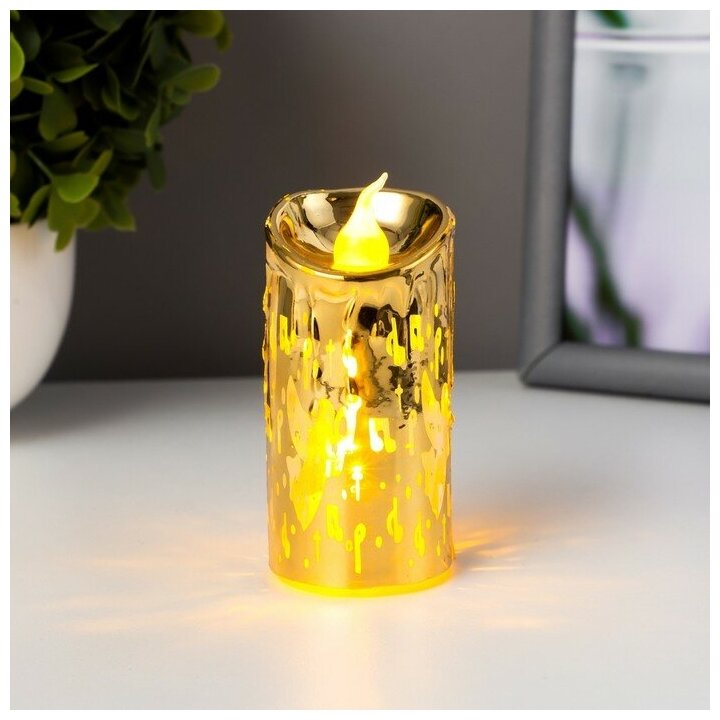 Ночник "Золотая свеча" LED от батареек 3хAG13 3,5х3,5х7 см 9186996 - фотография № 2