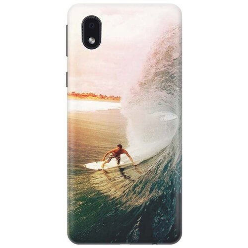 фото Ультратонкий силиконовый чехол-накладка для samsung galaxy a01 core с принтом "серфер" gosso