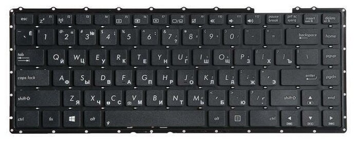 Клавиатура для ноутбука Asus F401, F401A, F401U, X401, X401A, X401U, черная без рамки, гор. Enter