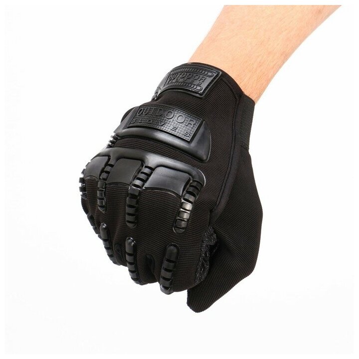 Перчатки тактические мужские "Storm tactic" с защитой суставов, размер - XL, черные