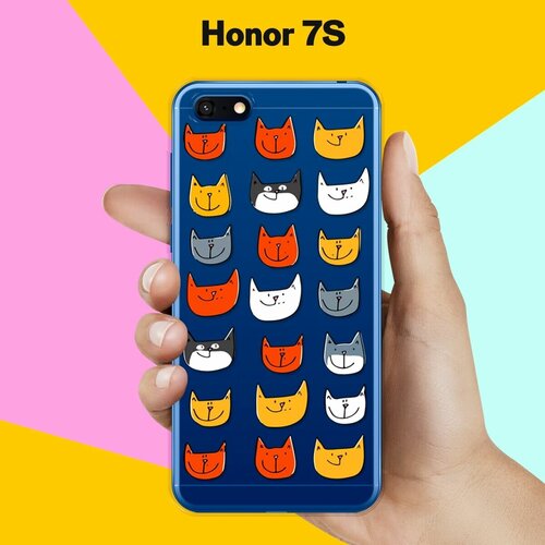 Силиконовый чехол Узор из котов на Honor 7S силиконовый чехол узор из такс на honor 7s
