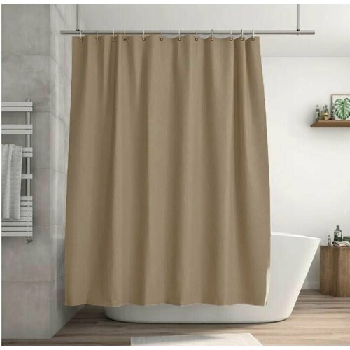 Шторка для ванной комнаты Светло-коричневая В комплекте С фильтром для душа