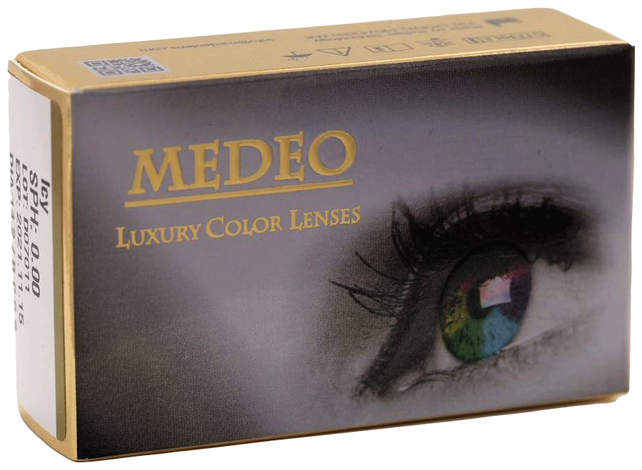 Цветные контактные линзы Medeo Iceberg 3 месяца, -1.50 / 14.2 / 8.6, серый, светло-серый 2 шт.