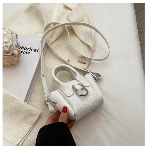 фото Сумка кросс-боди , фактура зернистая, белый bgt