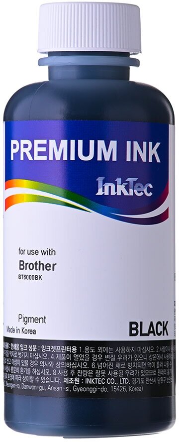 Чернила для заправки Brother BT6000BK, InkTec (B6000-100MB) 100 мл, пигментные черные