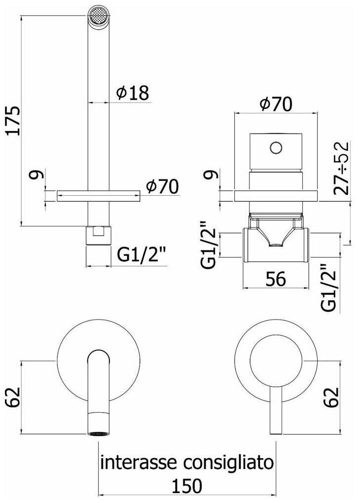 Смеситель Paffoni Light LIG006HGSP70 для раковины - фото №2