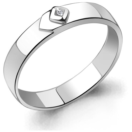 фото Серебряное кольцо aquamarine а060107 с бриллиантом diamant-online