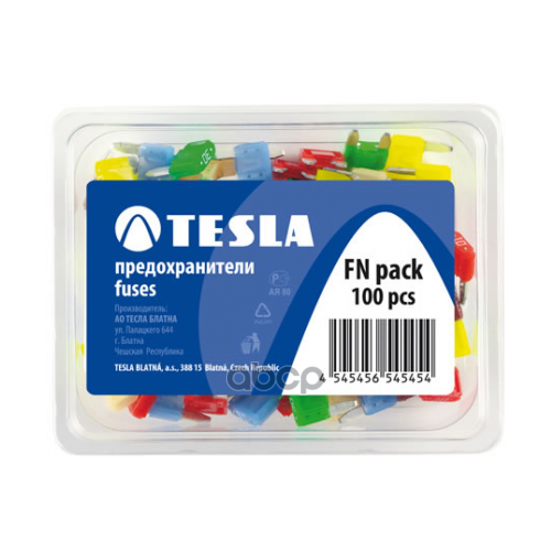 Предохранители Флажковые Мини 100 Шт Tesla Fn Pack TESLA арт. FN pack крепеж paulmann fn duo profil fixture 4er pack trans