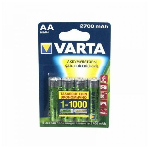 фото Аккумулятор бытовой varta r6 aa bl4 ni-mh 2700mah (4/40/400) 05706