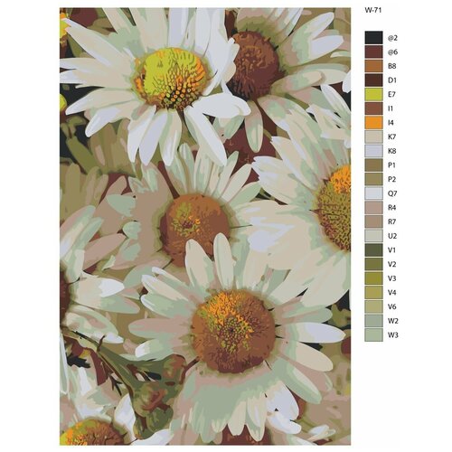 Картина по номерам W-71 Цветущие ромашки 40х60 картина по номерам w 71 цветущие ромашки 40х60