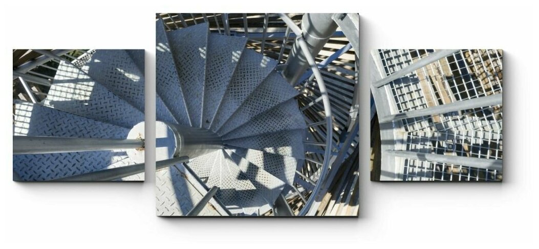 Модульная картина Металлическая винтовая лестница70x30