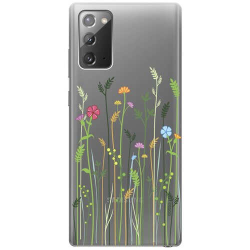 Ультратонкий силиконовый чехол-накладка Transparent для Samsung Galaxy Note 20 с 3D принтом Flowers & Fern ультратонкий силиконовый чехол накладка transparent для samsung galaxy note 20 с 3d принтом lilac flowers