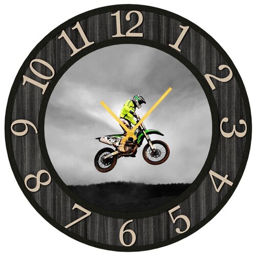 фото Svs настенные часы svs 4002194 взлет мотоциклиста