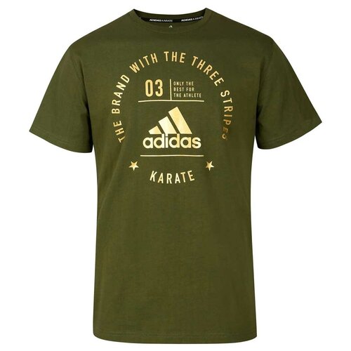 фото Футболка the brand with the three stripes t-shirt karate зелено-золотая (размер m) adidas