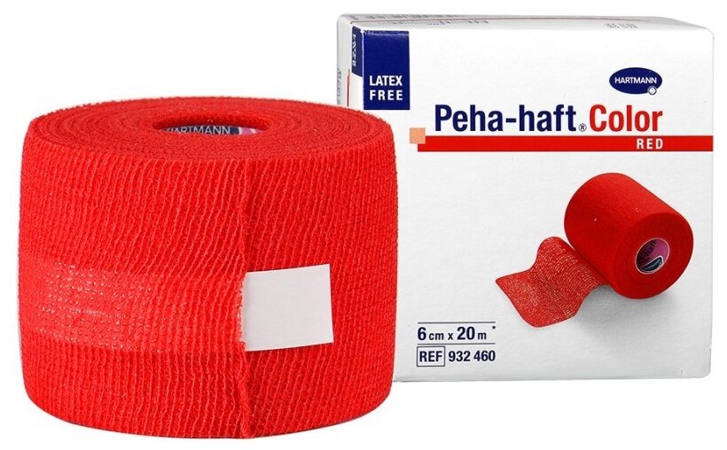 Пеха-хафт (Peha-haft) самофиксирующийся бинт эластичный, красный: 20м х 6см