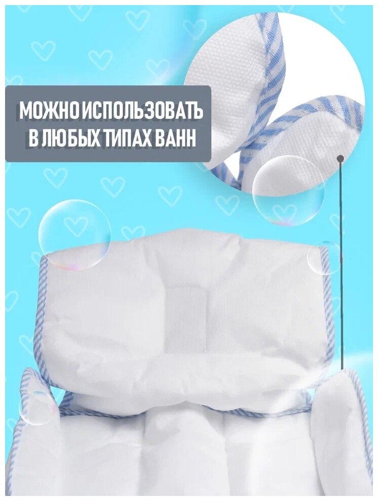 Матрасик для купания Plantex Easy Bath с подголовником/ Горка для купания/ купание новорожденных/ аксессуары для купания/ гамак для купания