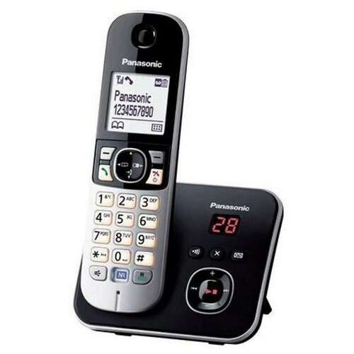 РТелефон Dect Panasonic KX-TG6821RUB черный автооветчик АОН ртелефон dect panasonic kx tg6811rub черный аон