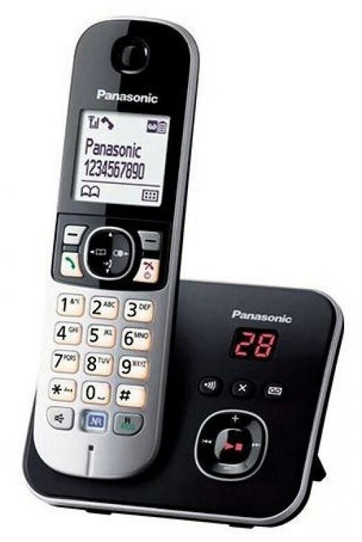 РТелефон Dect Panasonic KX-TG6821RUB черный автооветчик АОН