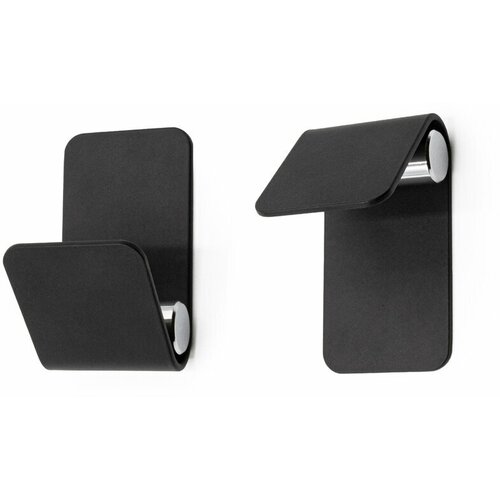 Ручка-крючок Torn, черный матовый/хром, 32 мм