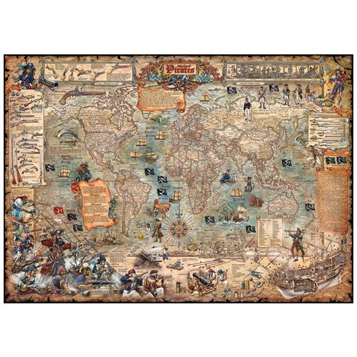Купить Пазл Heye 2000 деталей: Пиратская карта