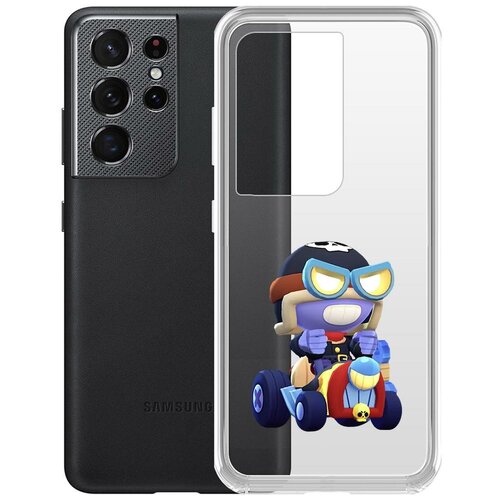 фото Чехол-накладка clear case brawl stars-безумный карл для samsung galaxy s21 ultra (g998) krutoff group