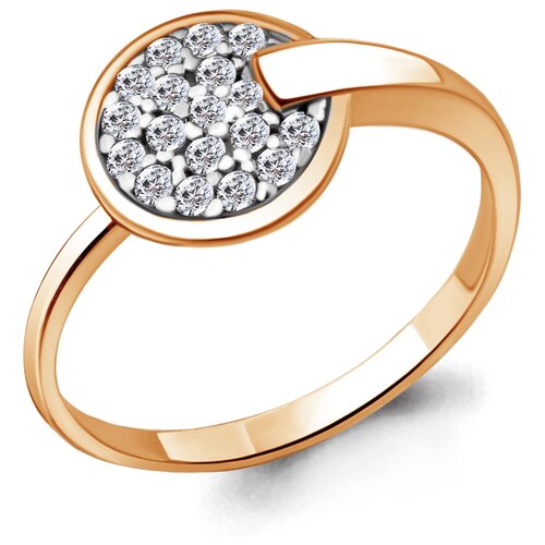 фото Кольцо из золочёного серебра aquamarine а68750а-п с фианитом diamant-online