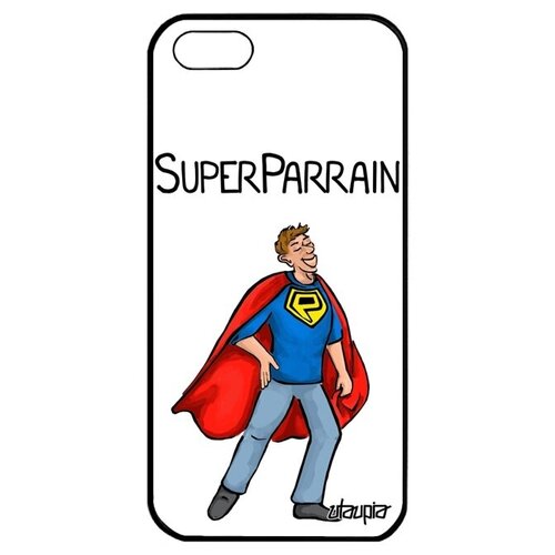 фото Противоударный чехол на смартфон // iphone 5 5s se (2016) // "суперкрестный" герой веселый, utaupia, белый