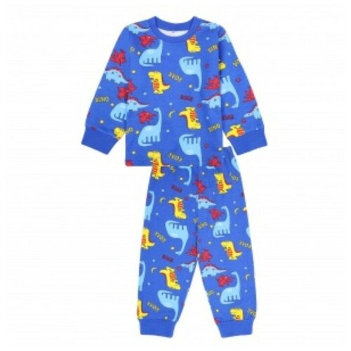 Пижама для мальчика начёс, цвет электрик/динозавры, рост 116 см