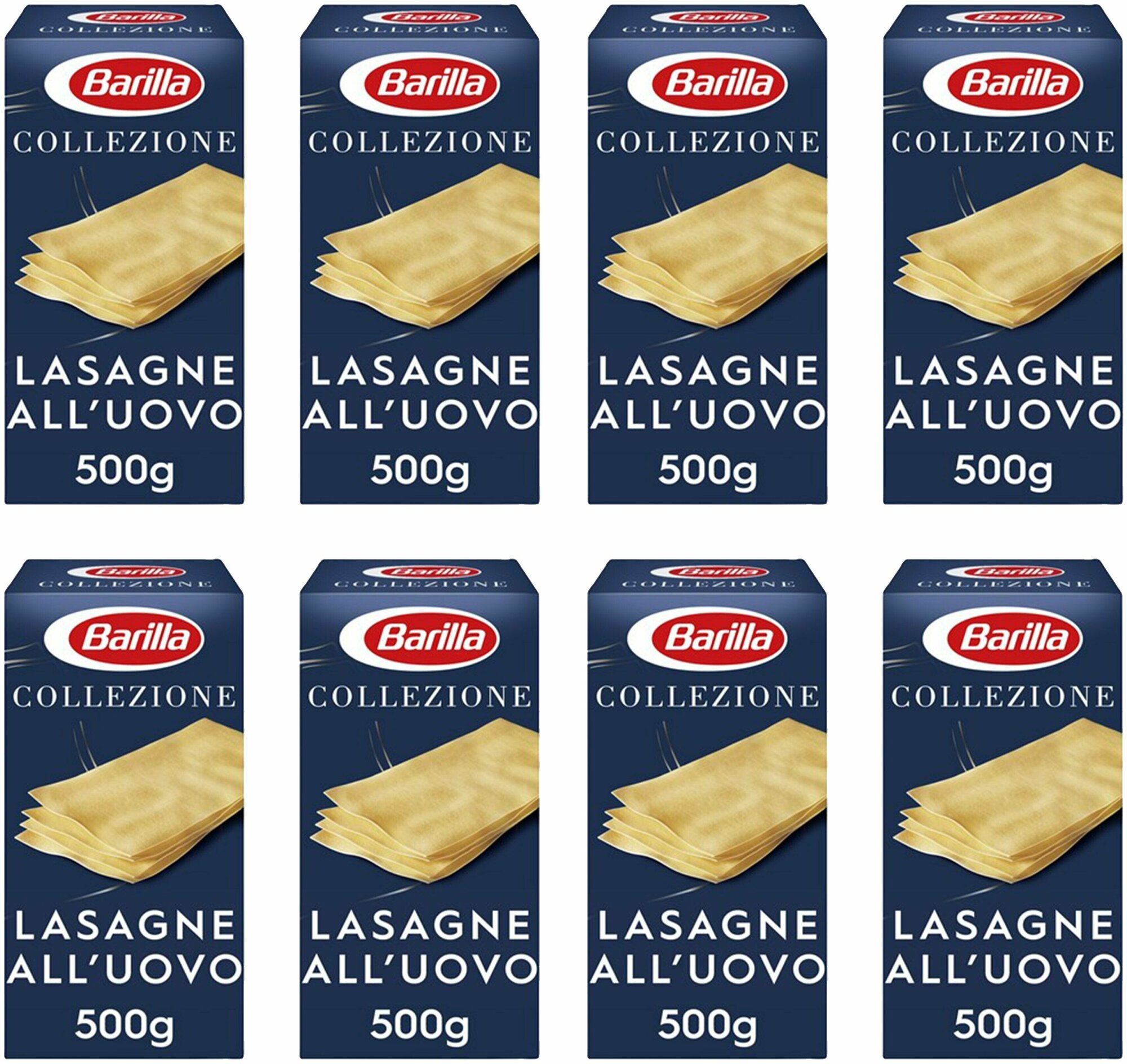 Макаронные изделия Barilla Lasagne Uovo яичная, 8 упаковок