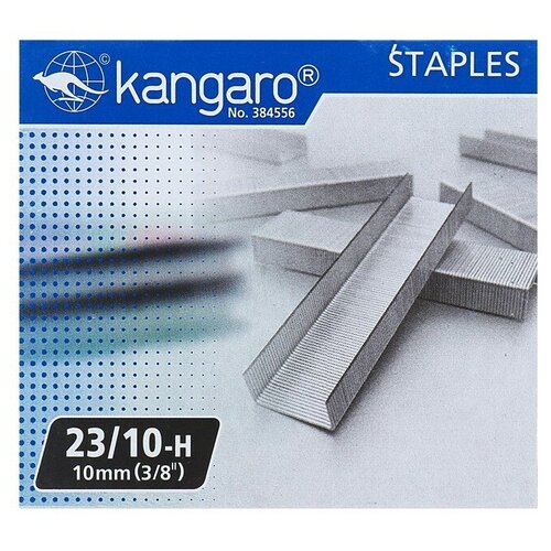 фото Скобы для степлера мощного №23/10 kangaro, высококачественная сталь, 1000 штук