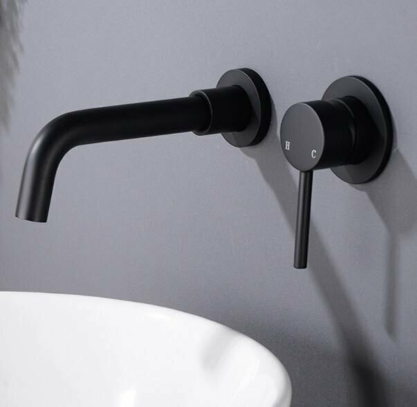 фото Смеситель для раковины скрытого монтажа Sanarino SB-400100 черный матовый