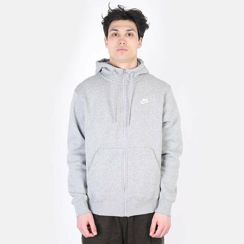 фото Толстовка nike sportswear club hoodie, размер s, серый