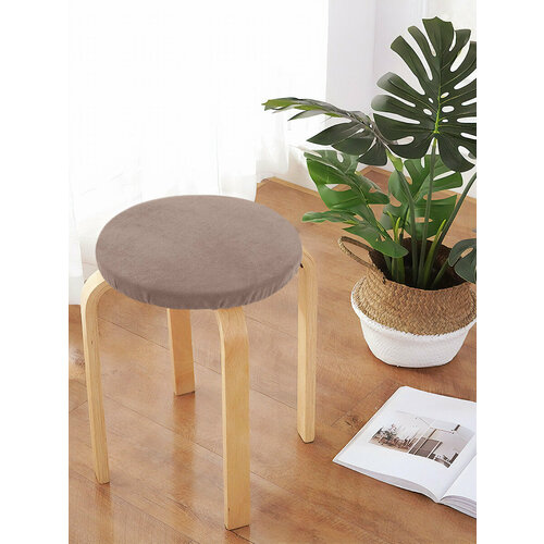 Круглая подушка на стул DeNASTIA 31,5см, цвет бежевый, P111192