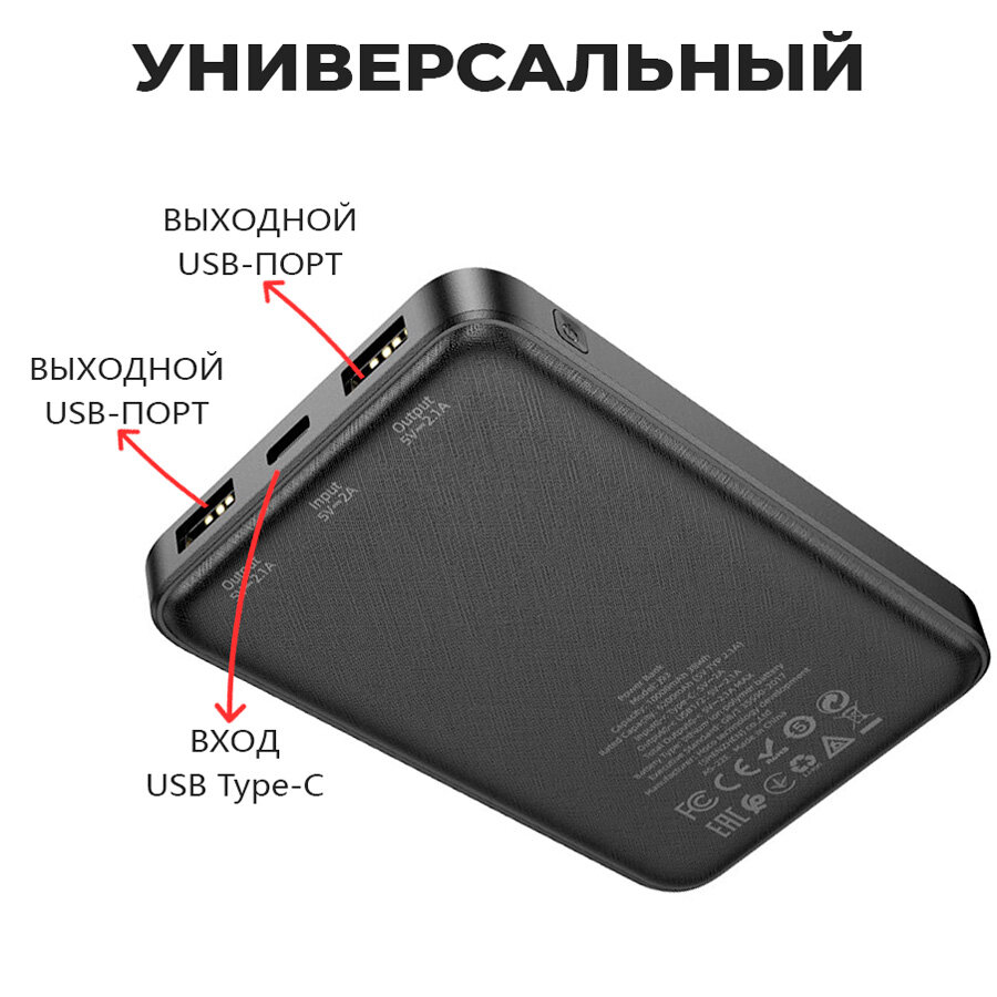 Портативный аккумулятор Hoco J93 Handsome 10000mAh