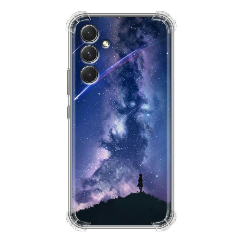 Дизайнерский силиконовый с усиленными углами чехол для Гэлакси А54 5Ж / Samsung Galaxy A54 5G Галактика