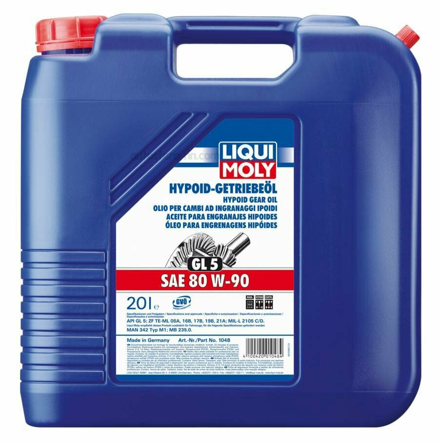 LIQUI MOLY 1048 1048 LiquiMoly Мин. тр.масло Hypoid-Getrieb. 80W-90 GL-5 (20л) LIQUI MOLY 1048