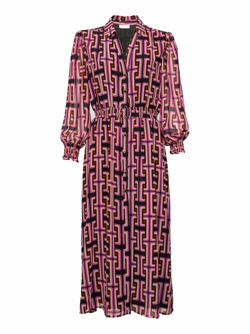Платье LIU JO, повседневное, прямой силуэт, макси, размер 46, мультиколор