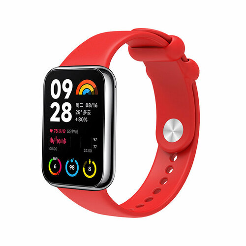 Силиконовый ремешок для Xiaomi Mi Band 8 Pro красный, размер XS (запястье 120–135 мм), XXL (запястье более 200 мм), S (запястье 135–150 мм)