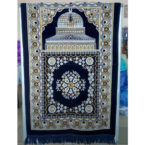 Молитвенный коврик для намаза турецкий черный с арнаментом