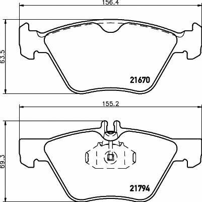 Колодки дисковые передние для mercedes-benz w210 2.0t-3.2/2.5td/2.7cdi 96-02 Textar 2167001