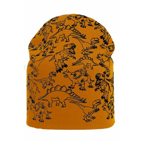 фото Шапка бини marsel, размер 48-50, горчичный, оранжевый