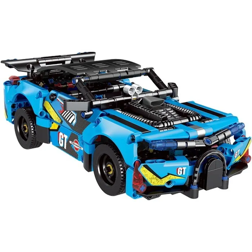 фото Конструктор mecfactor decool инерционный синий гоночный автомобиль 521 дет toys