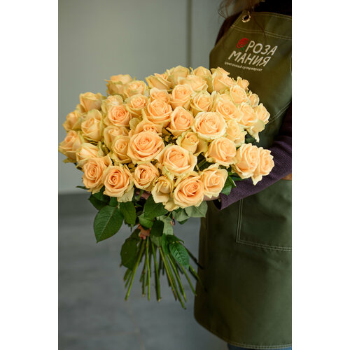 Букет 51 роза 60см персикового цвета