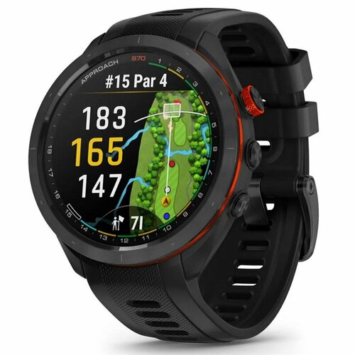 Умные часы Garmin Approach S70 - 47 mm Black Ceramic Bezel with Black Silicone Band (010-02746-12)