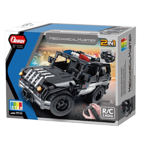 Конструктор на радиоуправление QIHUI 8026 Джип полиция 2 в 1, 355 деталей