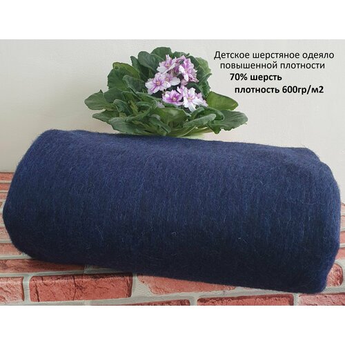 Одеяло шерстяное байковое Детское Синее 600